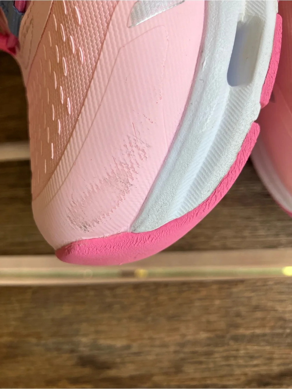 Skechers Pink Slip-On Athletic Sneakers with Blue Tongue Detail